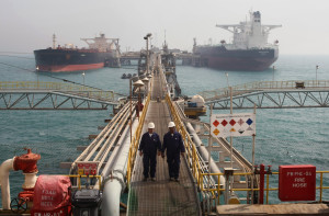 Oil tankers are anchored at Basra harbour, 550 kms (340 miles) south of Baghdad, on February 19, 2010. Iraqi Oil Minister Hussein al-Shahristani announced the construction of four new water platforms to ease the export of oil and increase its production. AFP PHOTO/ESSAM AL-SUDANI (Photo credit should read ESSAM AL-SUDANI/AFP/Getty Images)