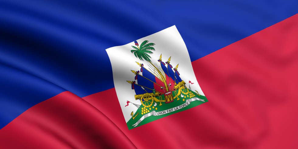 3d rendered and waving flag of haiti