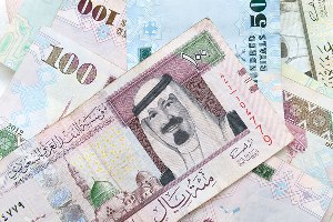 Modern Saudi Arabia Money, Banknotes Background