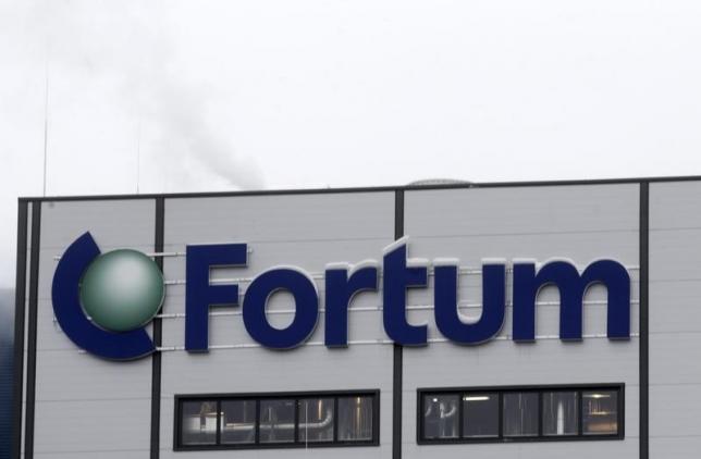 Fortum logo is pictured on the biomass combined heat and power plant in Jelgava February 3, 2014.  REUTERS/ Ints Kalnins