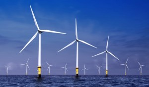 wind turbines on sea