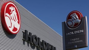 MELBOURNE, AUSTRALIA - DECEMBER 06:  A Holden logo is seen at its Holden headquarters in Port Melbourne on  December 6, 2013 in Melbourne, Australia. Reports suggest Holden GM will close its manufacturing plants in Australia by 2016, resulting in the loss of thousands of jobs at its Broadmeadows base.  (Photo by Michael Dodge/Getty Images)