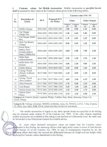 Valutation of mobile accessories