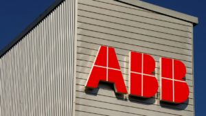 The logo of Swiss engineering group ABB is seen at a plant in Zurich, Switzerland September 29, 2016.  REUTERS/Arnd Wiegmann/File Photo