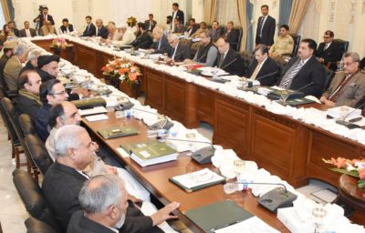 Prime Minister Shahid Khaqan Abbasi Chairs Meeting of the Federal Cabinet at PM House in Islamabad on December 26, 2017.