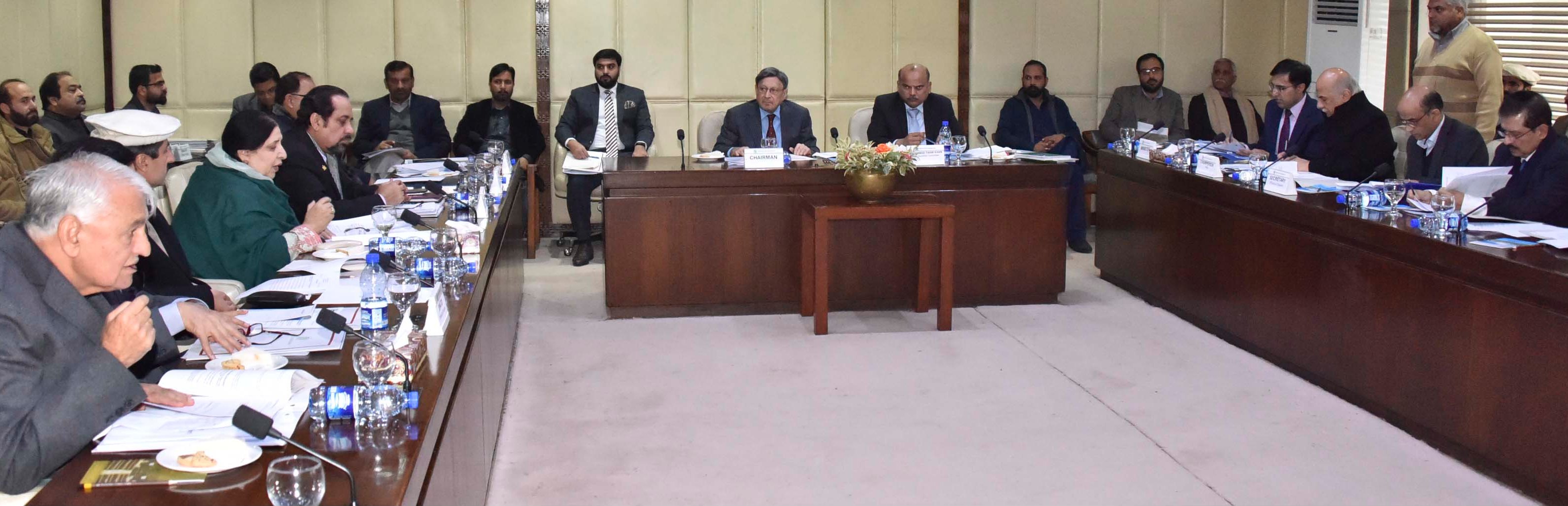 SENATOR FAROOQ HAMID NAEK, CHAIRMAN SENATE STANDING COMMITTEE ON FINANCE, REVENUE, ECONOMIC AFFAIRS PRESIDING OVER A MEETING OF THE COMMITTEE AT PARLIAMENT HOUSE, ISLAMABAD ON JANUARY 31, 2019.