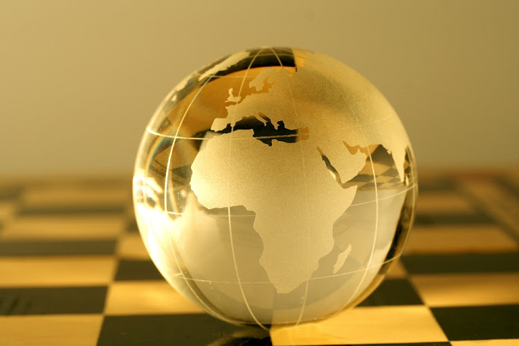 Shiny crystal globe showing the world