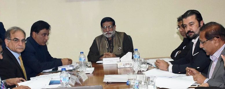Federal Minister for Aviation and Privatization Muhammad Mian Soomro chairing  a meeting of the Board of Privatization Commission in Islamabad on March 20, 2019. Secretary Privatization Rizwan Malik also present.