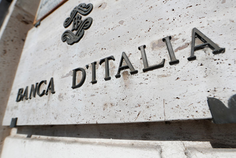 Banca D'Italia (Bank of Italy) sign is seen in downtown Rome, Italy, October 19, 2018.   REUTERS/Alessandro Bianchi