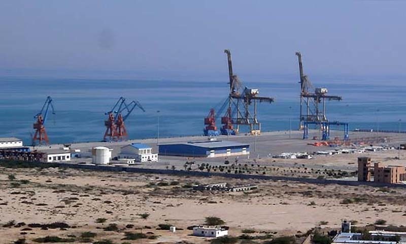 To go with story 'Pakistan-China-unrest-economy-port,FOCUS' by Jennie Matthew

This photograph taken on February 12, 2013 shows the construction site at Gwadar port in the Arabian Sea. China's acquisition of a strategic port in Pakistan is the latest addition to its drive to secure energy and maritime routes and gives it a potential naval base in the Arabian Sea, unsettling India.   AFP PHOTO/Behram BALOCH