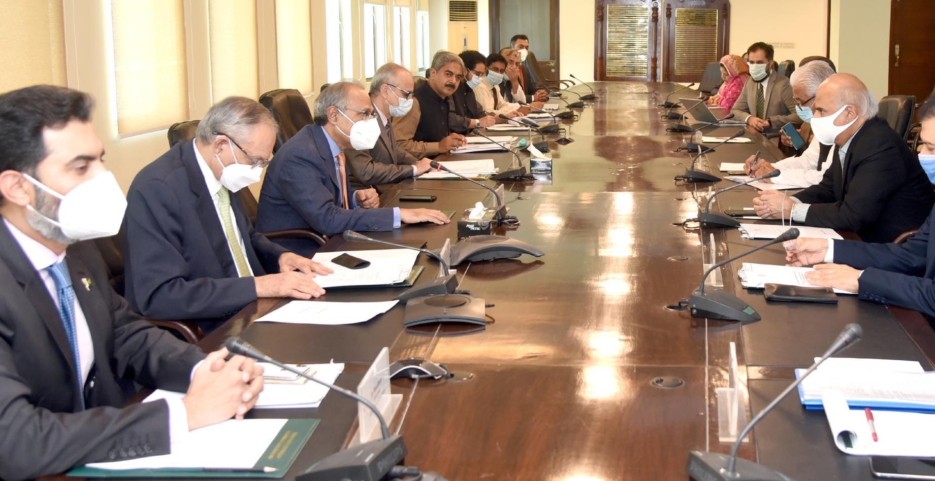 ADVISER TO THE PRIME MINISTER ON FINANCE AND REVENUE, DR. ABDUL HAFEEZ SHAIKH CHAIRING A MEETING OF THE MONETARY & FISCAL POLICIES COORDINATION BOARD IN ISLAMABAD ON SEPTEMBER 24, 2020.