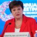 FILE PHOTO: International Monetary Fund (IMF) Managing Director Kristalina Georgieva makes remarks at an opening news conference during the IMF and World Bank's 2019 Annual Fall Meetings of finance ministers and bank governors, in Washington, U.S., October 17, 2019.   REUTERS/Mike Theiler/File Photo
