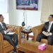 APP32-130923
ISLAMABAD: September 13 - Caretaker Federal Minister for IT Dr. Umar Saif meeting with PTCL Group President & CEO Hatem Muhammad Bamatraf at Ministers Office. APP/SMR/MAF/TZD/FHA