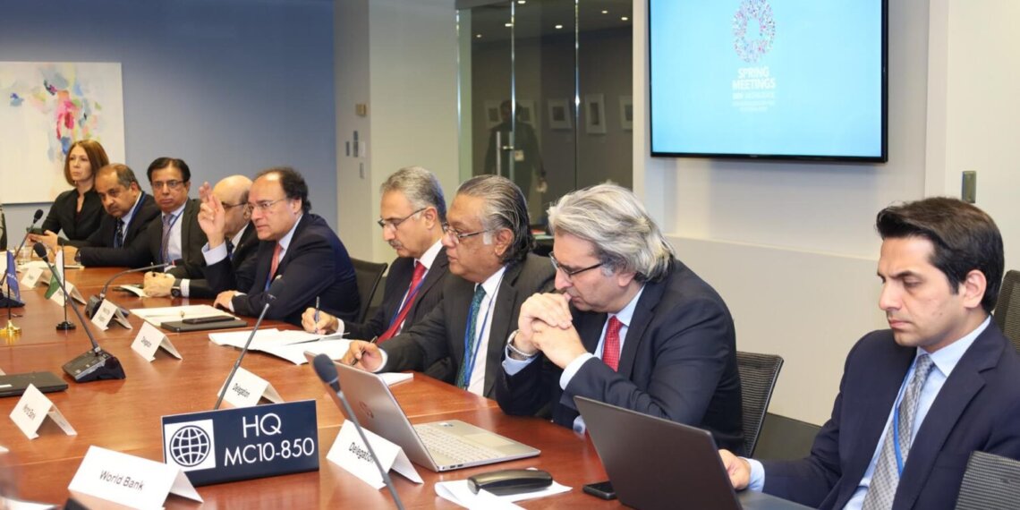 Washington DC: 19th April, 2024.Finance Minister in a meeting with Mr. Martin Raiser, Vice President, South Asia Region, World Bank