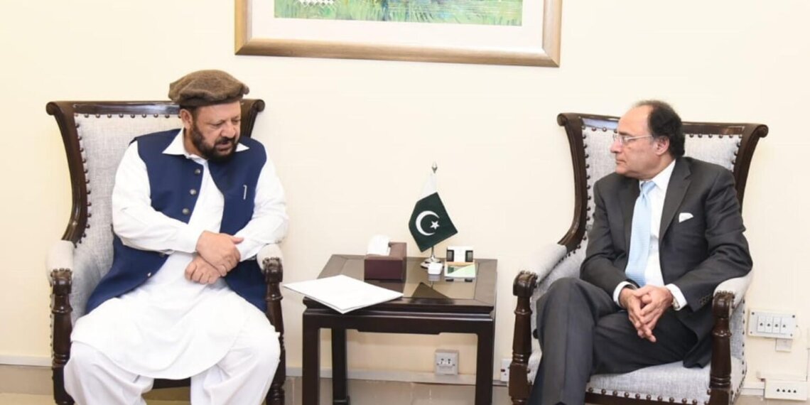 Federal Minister for Finance and Revenue, Muhammad Aurangzeb in a meeting with Chief Minister of Gilgit-Baltistan Mr. Gulbar Khan in Islamabad on 3rd June, 2024.