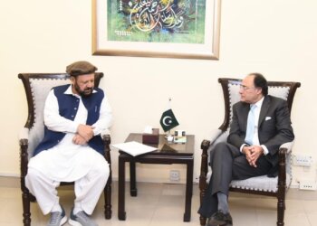 Federal Minister for Finance and Revenue, Muhammad Aurangzeb in a meeting with Chief Minister of Gilgit-Baltistan Mr. Gulbar Khan in Islamabad on 3rd June, 2024.