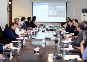 Federal Minister for Finance and Revenue, Senator Muhammad Aurangzeb chaired the Steering Committee Meeting on the Pakistan Raises Revenue Program (PRRP) at the Finance Division, Islamabad on August 26, 2024.