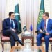Islamabad: Head of of European Investment Bank for Asia and Pacific region Mr. Edvardas Bumsteinas Calls on Federal Minister for Economic Affair Ahad Cheema on September 4, 2024.