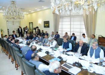 Prime Minister Muhammad Shehbaz Sharif chairs a meeting of Cabinet Committee on Energy in Islamabad on 5 July 2024.