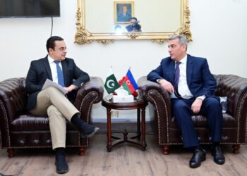 Islamabad: Federal Minister for Economic Affairs Ahad Cheema in meeting with Ambassador of Azerbaijan H.E Khazar Farhadov on October 31, 2024