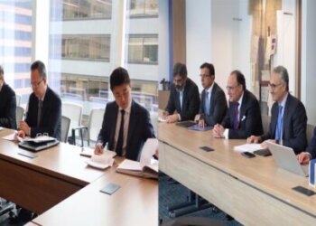 Federal Minister for Finance and Revenue Senator Muhammad Aurangzeb meeting with Mr. Masato Kanda, President of the Asian Development Bank, on the sidelines of the IMF-World Bank Spring Meetings in Washington, D.C on April 24, 2025